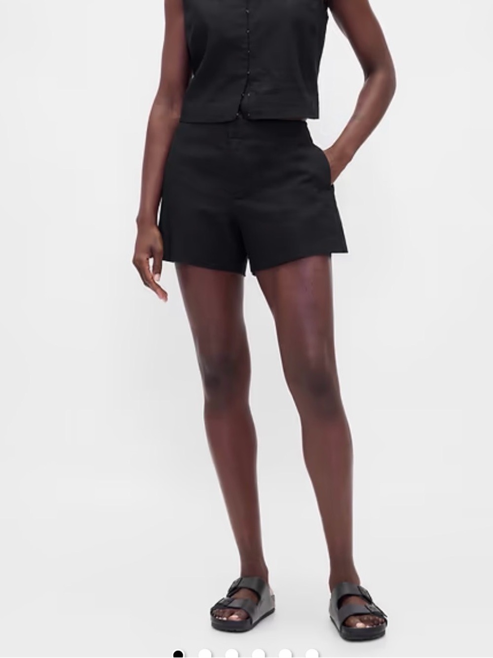 GAP Black Mid Rise Linen-Blend Short NWT
